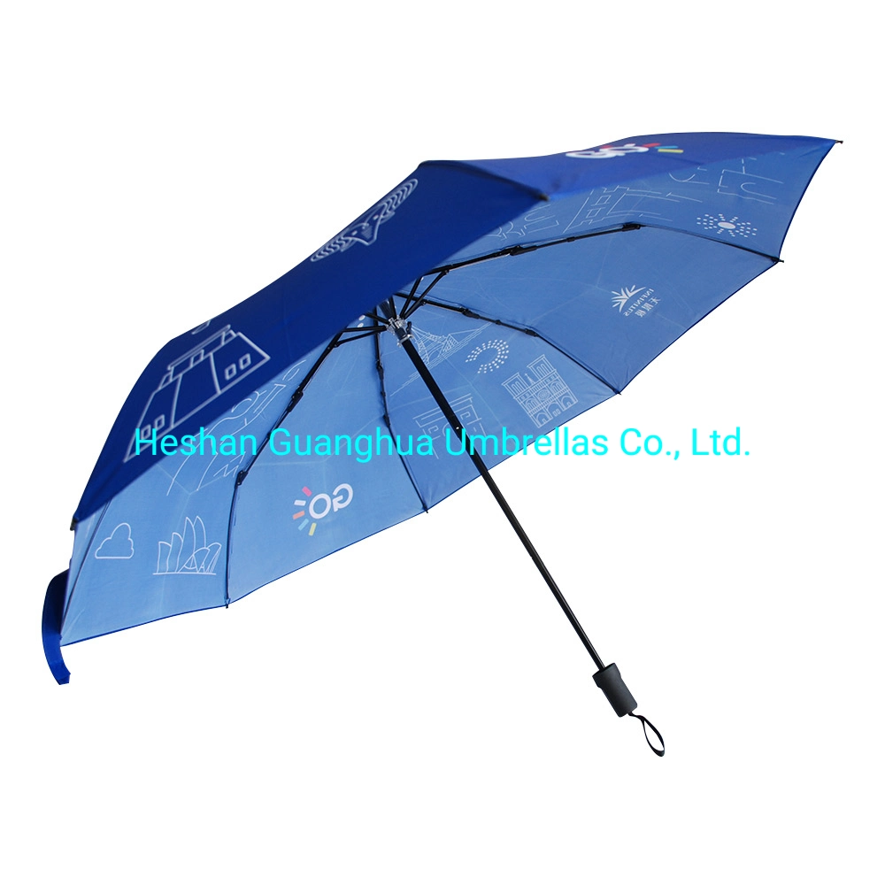 Factory Price 21 Inch Fold Manual Open Rain Umbrella with Custom Logo