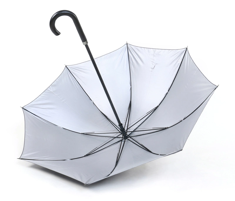 Sunfoo 23 Inch Gray Outside UV Protection Sun Outdoor Curved Handle Gift Rain Golf Umbrella