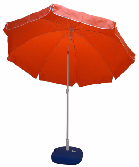 Sombrilla de playa plegable de madera para exteriores con borlas