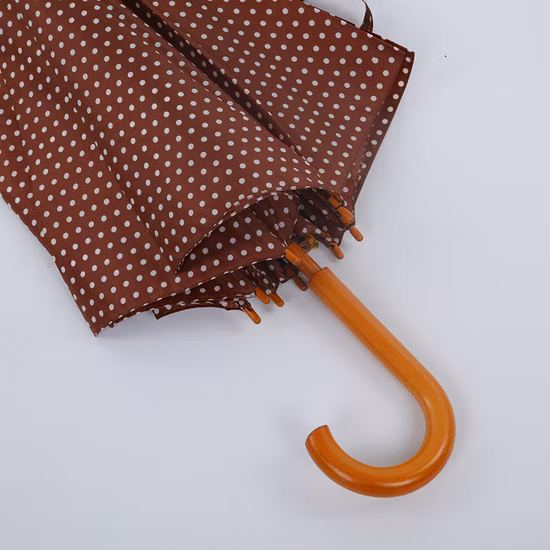 estilo clásico del paraguas de madera abierto auto de 23inch 8ribs con la impresión del logotipo del OEM