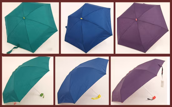 Mini paraguas plegable pequeño, paraguas de viaje, paraguas de bolsillo, paraguas de promoción de regalo para dama